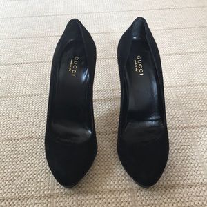 Black Suede Gucci Pumps
